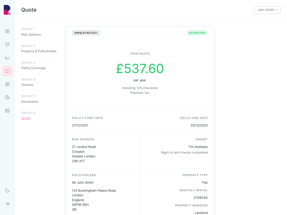 Dwello rentsurance co uk portal quotes p Ea6lv S Rqf LT Yp C4 Q3m W confirmationi Pad Pro